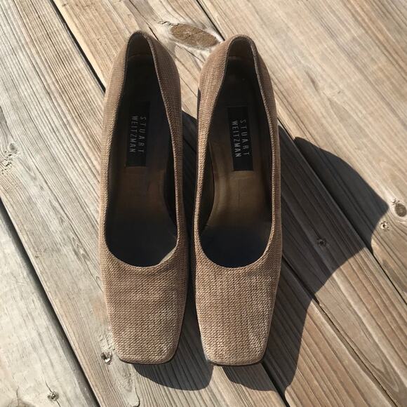 Vintage Stuart Weitzman suede houndstooth chunky heel pump - Picture 15 of 16